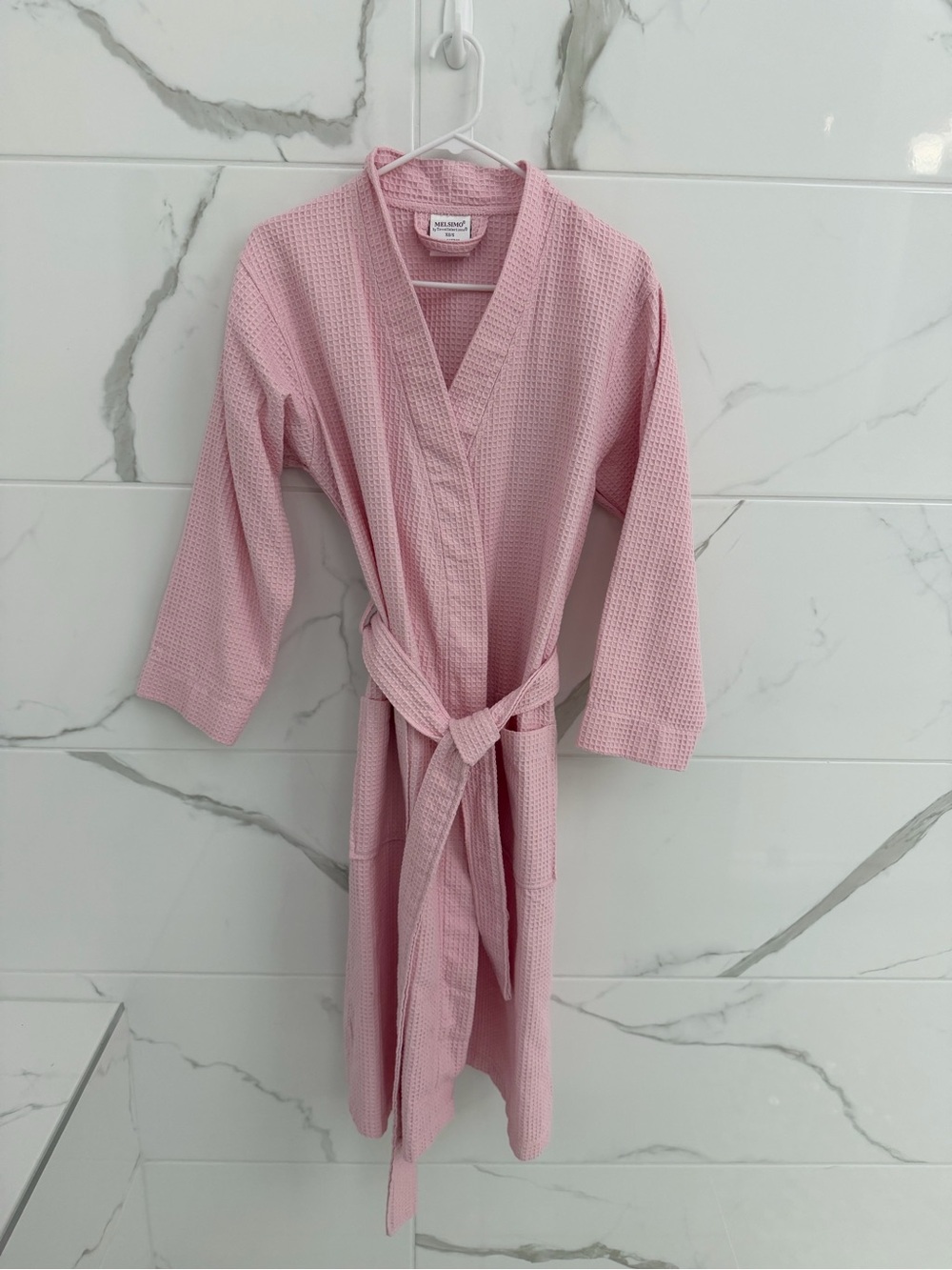 Source Unknown Pink Waffle Kimono Robe with Tie